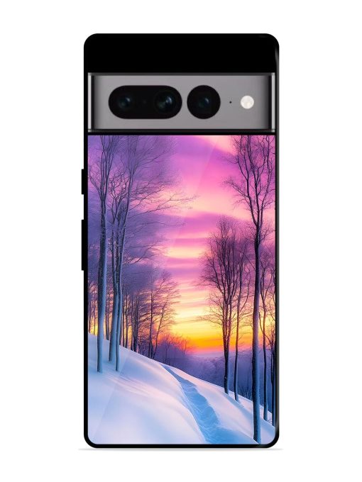 Winter'S Purple Haze Glossy Soft Edge Case for Google Pixel 7 Pro Chachhi