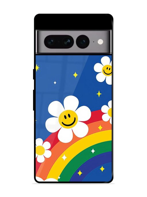 Happy Daisies And Rainbow Sky Glossy Soft Edge Case for Google Pixel 7 Pro Chachhi