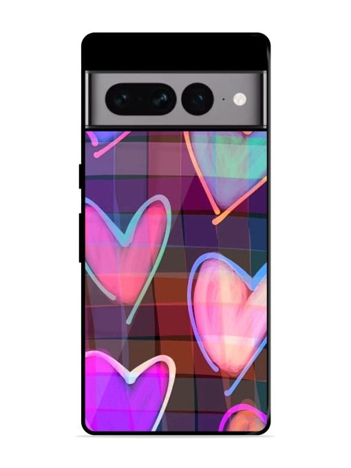 Neon Hearts Glossy Soft Edge Case for Google Pixel 7 Pro Chachhi