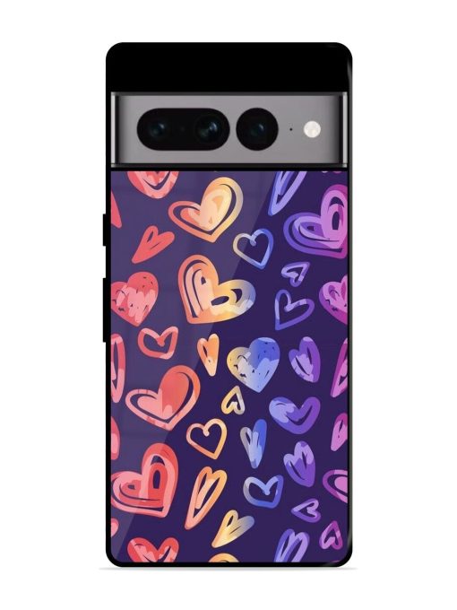 Rainbow Hearts Glossy Soft Edge Case for Google Pixel 7 Pro Chachhi