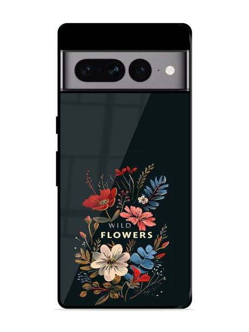 Dark Floral Glossy Soft Edge Case for Google Pixel 7 Pro Chachhi