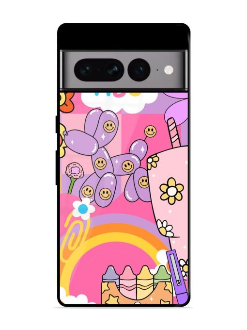 Whimsical Y2K Chaos Glossy Soft Edge Case for Google Pixel 7 Pro