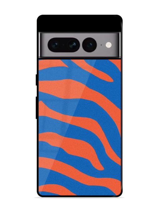 Zebra Stripes In Blue And Orange Glossy Soft Edge Case for Google Pixel 7 Pro Chachhi