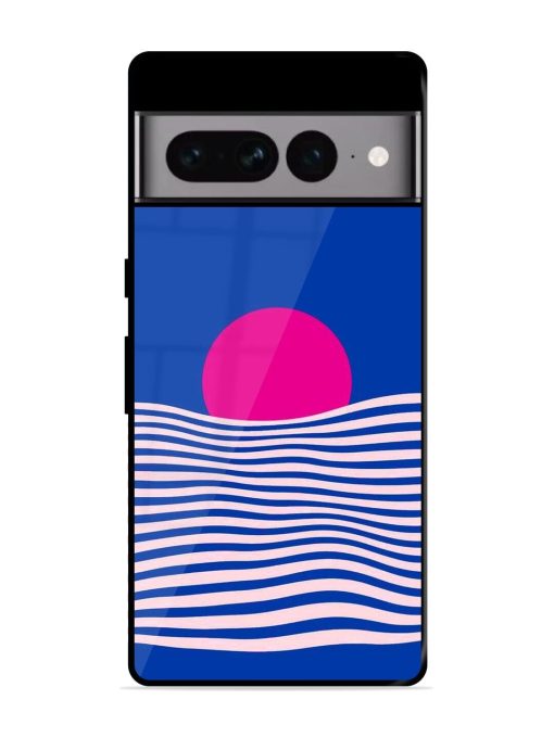 Pink Sunset Over Blue Waves Glossy Soft Edge Case for Google Pixel 7 Pro Chachhi