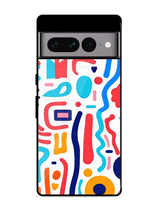 Whimsical Doodle Chaos Glossy Soft Edge Case for Google Pixel 7 Pro Chachhi