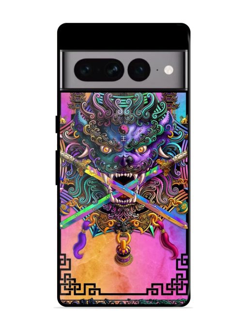 Psychedelic Fu Dog Tapestry Glossy Soft Edge Case for Google Pixel 7 Pro Chachhi