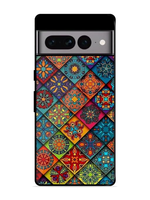 Patchwork Mandala Mosaic Glossy Soft Edge Case for Google Pixel 7 Pro Chachhi