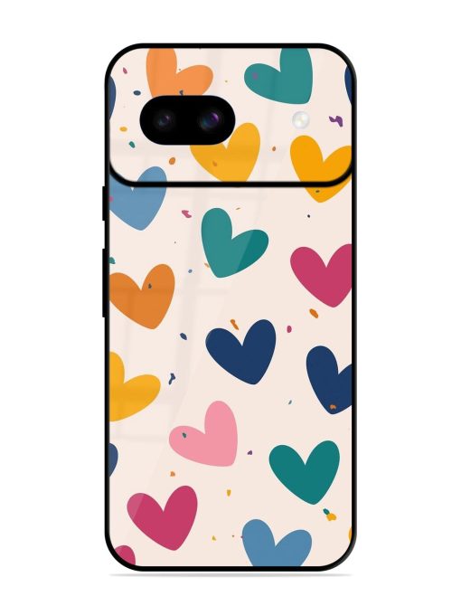 Rainbow Hearts Glossy Soft Edge Case for Google Pixel 8A Chachhi