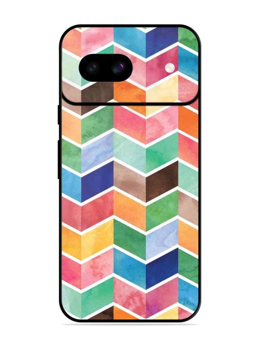 Watercolor Chevron Whimsy Glossy Soft Edge Case for Google Pixel 8A Chachhi