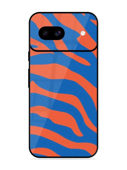 Zebra Stripes In Blue And Orange Glossy Soft Edge Case for Google Pixel 8A Chachhi