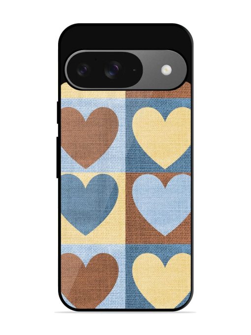 Hearts On Canvas Glossy Soft Edge Case for Google Pixel 9 Chachhi