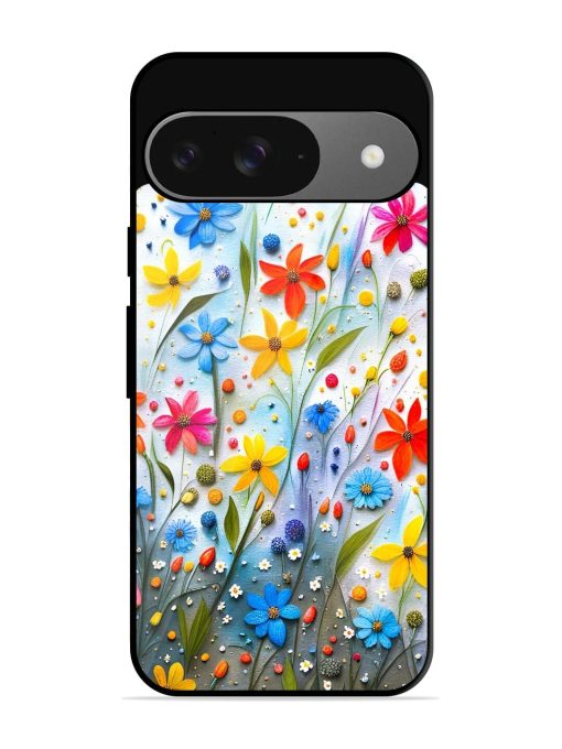 Vibrant Floral Glossy Soft Edge Case for Google Pixel 9 Chachhi