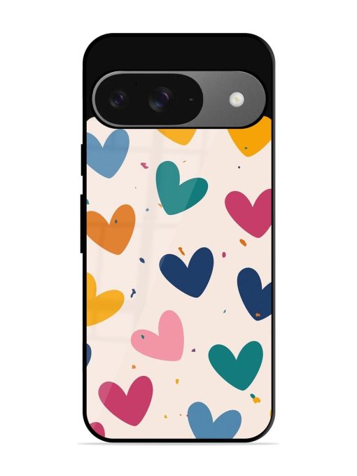 Rainbow Hearts Glossy Soft Edge Case for Google Pixel 9 Chachhi