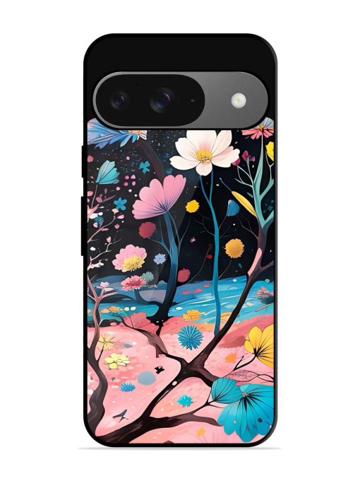 Cosmic Bloom Glossy Soft Edge Case for Google Pixel 9 Chachhi