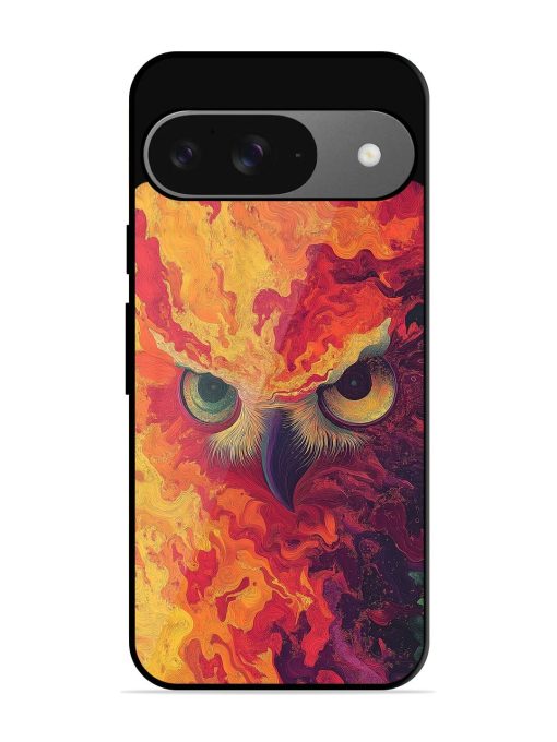 Fiery Owl Glossy Soft Edge Case for Google Pixel 9 Chachhi