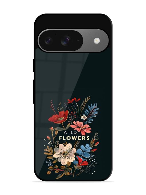 Dark Floral Glossy Soft Edge Case for Google Pixel 9 Chachhi