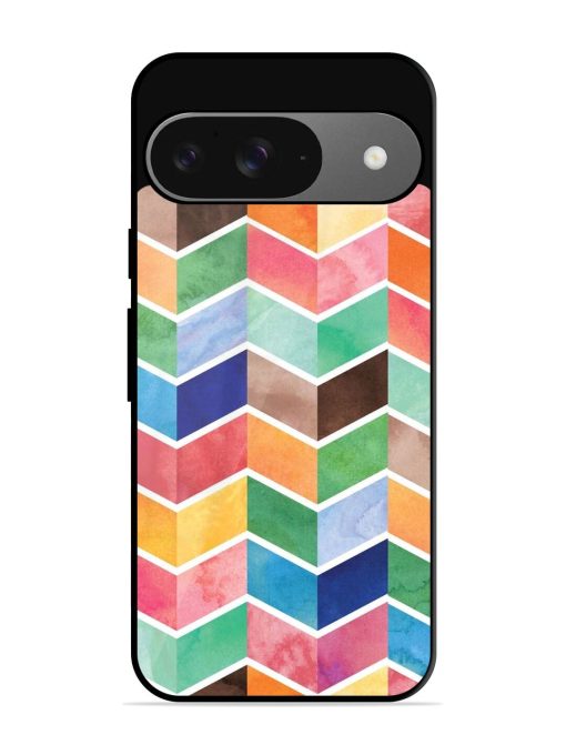 Watercolor Chevron Whimsy Glossy Soft Edge Case for Google Pixel 9 Chachhi