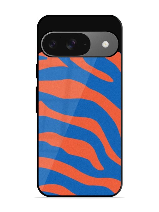 Zebra Stripes In Blue And Orange Glossy Soft Edge Case for Google Pixel 9 Chachhi