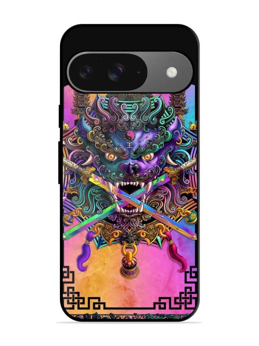 Psychedelic Fu Dog Tapestry Glossy Soft Edge Case for Google Pixel 9 Chachhi