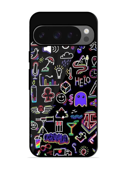 Neon Doodle Glossy Soft Edge Case for Google Pixel 9 Pro Xl Chachhi