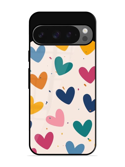 Rainbow Hearts Glossy Soft Edge Case for Google Pixel 9 Pro Xl Chachhi