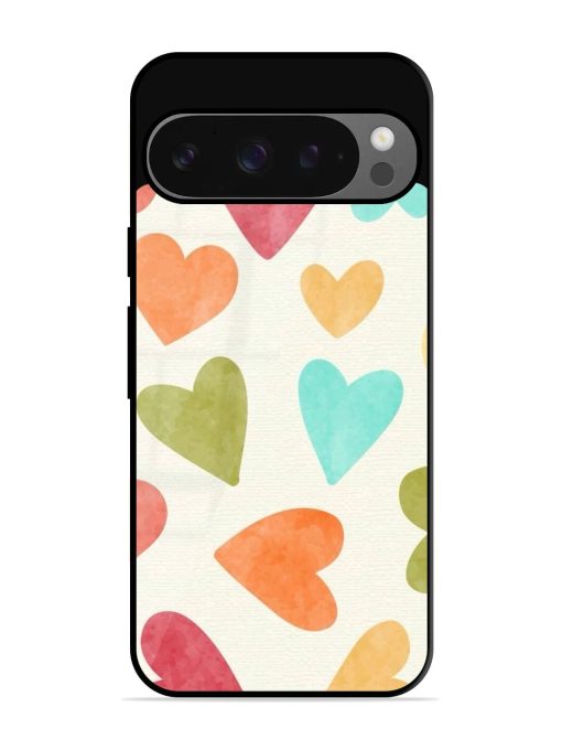 Watercolor Hearts Glossy Soft Edge Case for Google Pixel 9 Pro Xl Chachhi