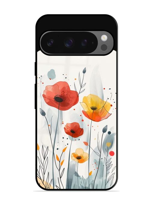 Poppy Fields Glossy Soft Edge Case for Google Pixel 9 Pro Xl Chachhi