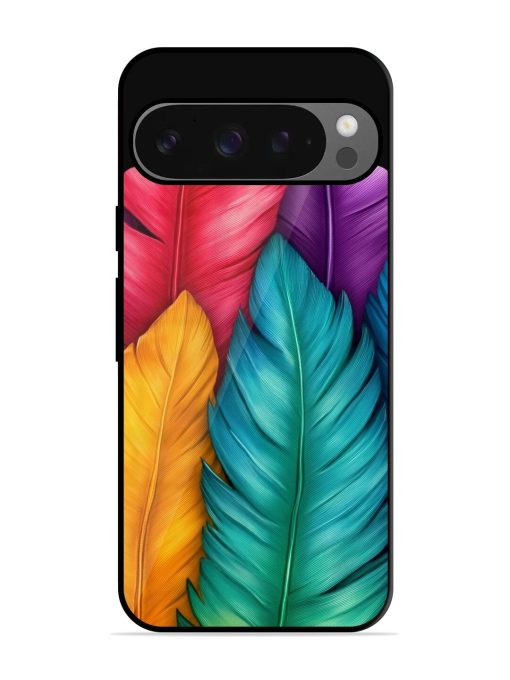 Rainbow Feathers Glossy Soft Edge Case for Google Pixel 9 Pro Xl Chachhi