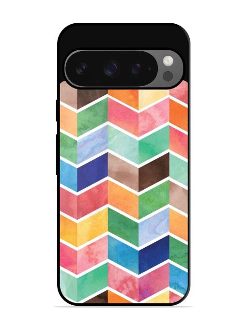 Watercolor Chevron Whimsy Glossy Soft Edge Case for Google Pixel 9 Pro Xl Chachhi