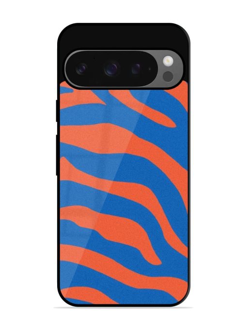 Zebra Stripes In Blue And Orange Glossy Soft Edge Case for Google Pixel 9 Pro Xl Chachhi