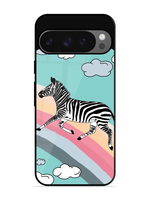 Zebra On A Rainbow Glossy Soft Edge Case for Google Pixel 9 Pro Xl Chachhi