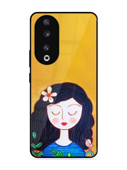 Girl Illustration Glossy Soft Edge Case for Honor 90