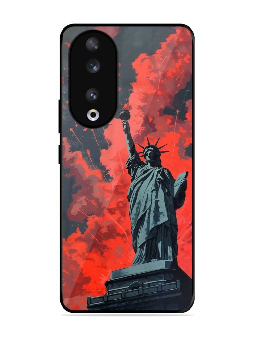 Lady Liberty'S Firework Finale Glossy Soft Edge Case for Honor 90 Chachhi