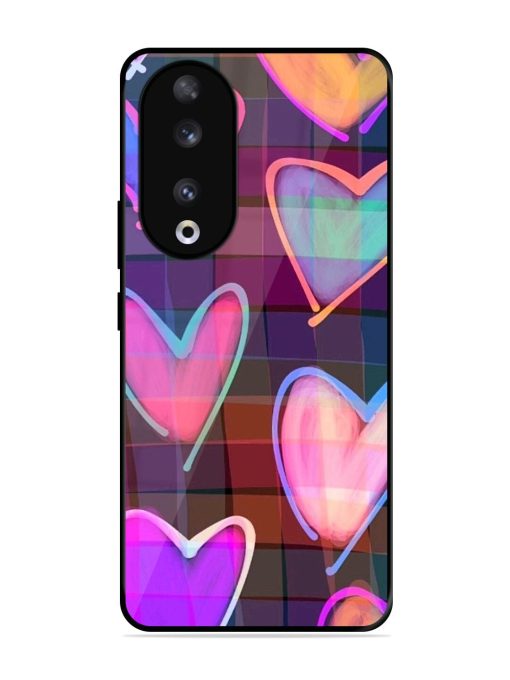 Neon Hearts Glossy Soft Edge Case for Honor 90 Chachhi