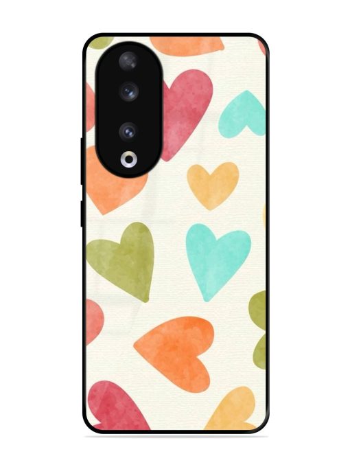 Watercolor Hearts Glossy Soft Edge Case for Honor 90