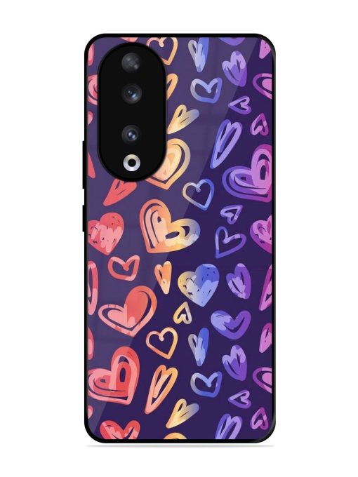 Rainbow Hearts Glossy Soft Edge Case for Honor 90 Chachhi