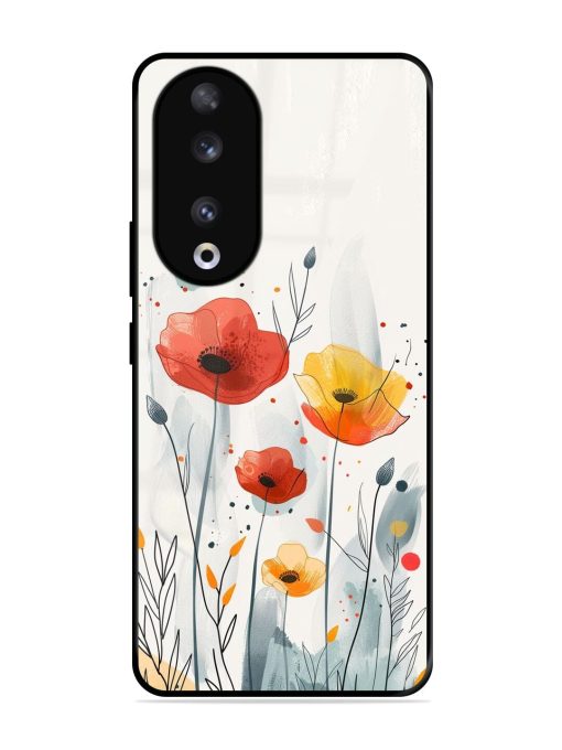 Poppy Fields Glossy Soft Edge Case for Honor 90 Chachhi