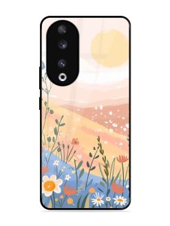 Golden Hour Blooms Glossy Soft Edge Case for Honor 90