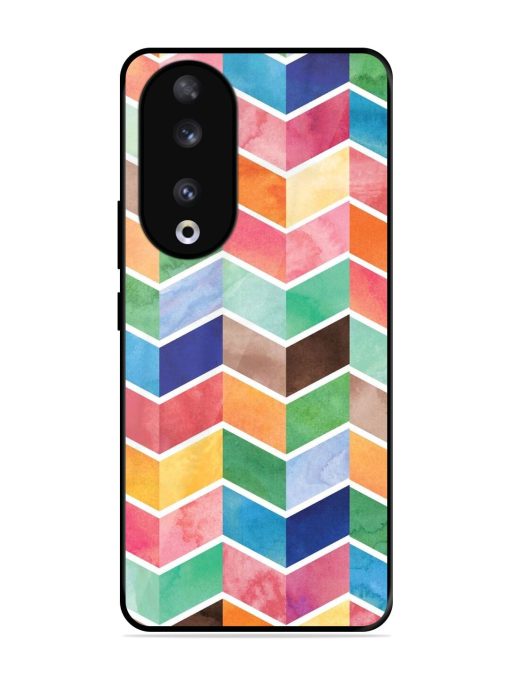 Watercolor Chevron Whimsy Glossy Soft Edge Case for Honor 90 Chachhi