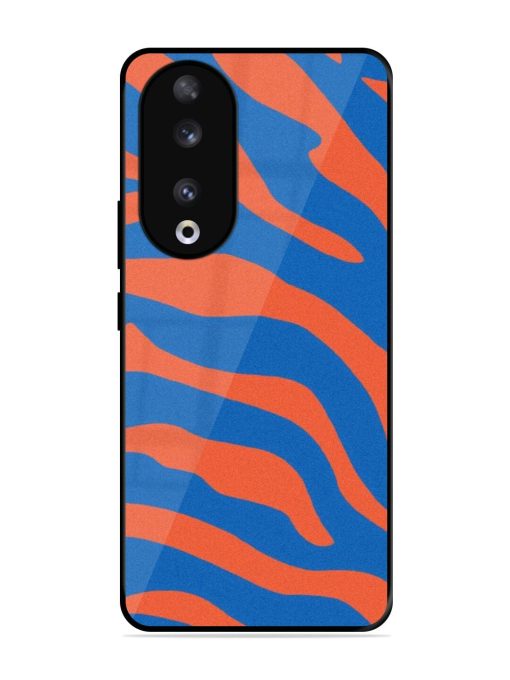 Zebra Stripes In Blue And Orange Glossy Soft Edge Case for Honor 90 Chachhi