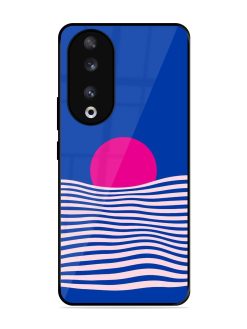 Pink Sunset Over Blue Waves Glossy Soft Edge Case for Honor 90
