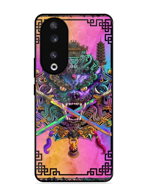 Psychedelic Fu Dog Tapestry Glossy Soft Edge Case for Honor 90