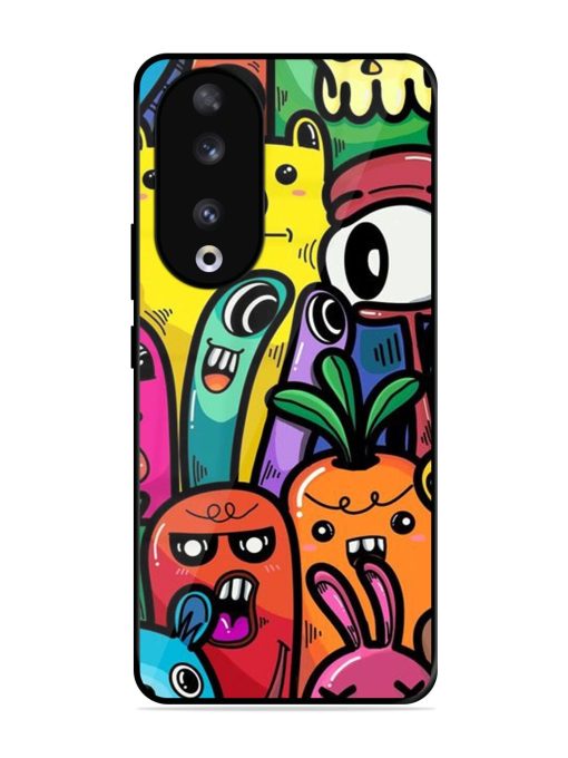 Whimsical Doodle Chaos Glossy Soft Edge Case for Honor 90 Chachhi