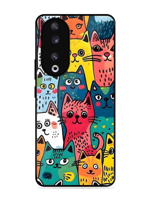 Feline Frenzy Glossy Soft Edge Case for Honor 90 Chachhi