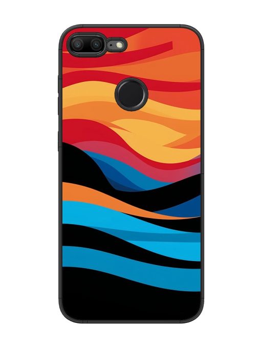 Blazing Currents Glossy Soft Edge Case for Honor 9 Lite Chachhi