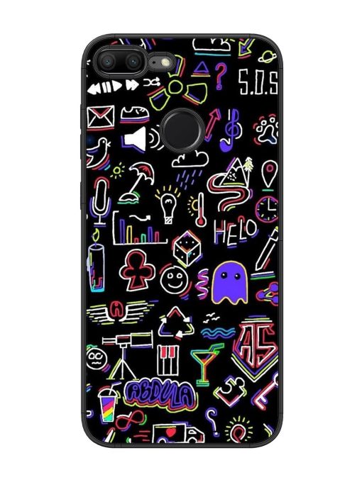 Neon Doodle Glossy Soft Edge Case for Honor 9 Lite Chachhi