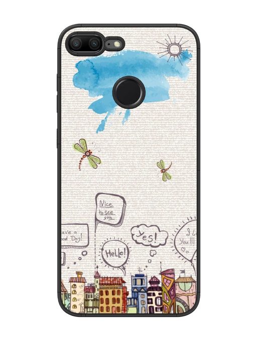 Doodle City Glossy Soft Edge Case for Honor 9 Lite Chachhi