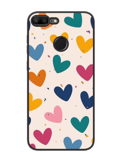 Rainbow Hearts Glossy Soft Edge Case for Honor 9 Lite Chachhi