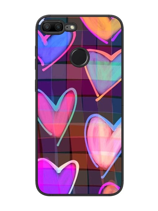 Neon Hearts Glossy Soft Edge Case for Honor 9 Lite