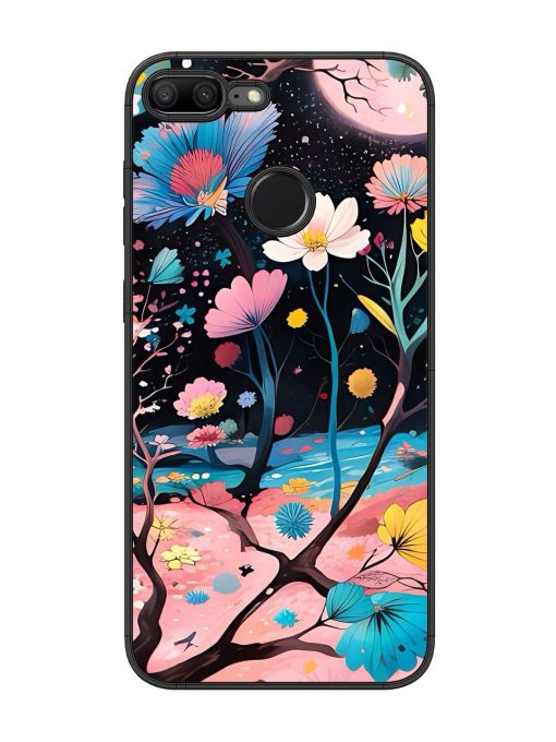 Cosmic Bloom Glossy Soft Edge Case for Honor 9 Lite Chachhi